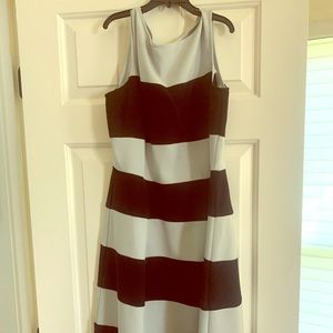 Blue and black striped dress